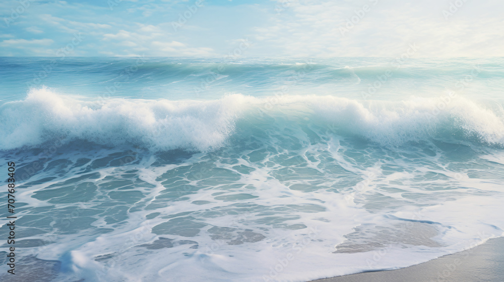 An image of a calm ocean with waves gently crashing