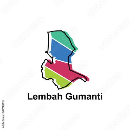 High detailed vector map of Lembah Gumanti modern outline, Logo Vector Design. Abstract, designs concept, logo, logotype element for template. photo