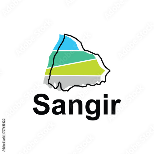 High detailed vector map of Sangir modern outline, Logo Vector Design. Abstract, designs concept, logo, logotype element for template. photo