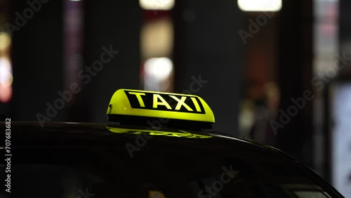 taxi sign in the city photo