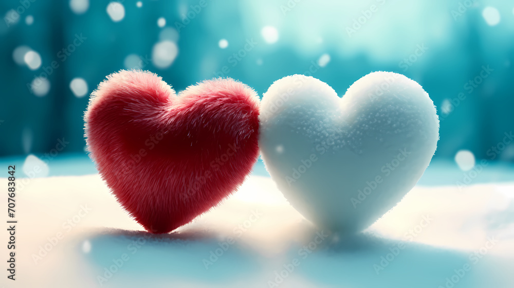 Fototapeta premium Vibrant Valentine's Day background with red hearts