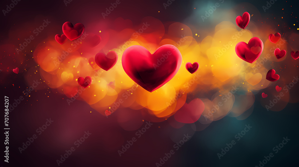Vibrant Valentine's Day background with red hearts Vibrant Valentine's Day background with red hearts