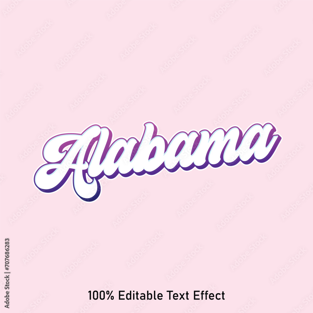 Alabama text effect vector. Editable college t-shirt design printable text effect vector