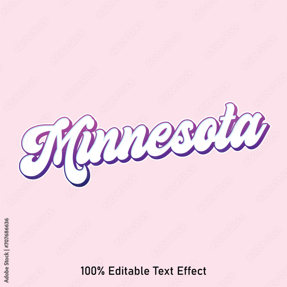 Minnesota text effect vector. Editable college t-shirt design printable text effect vector