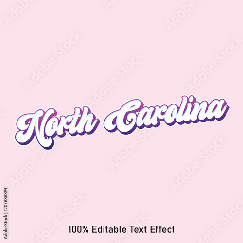 North Carolina text effect vector. Editable college t-shirt design printable text effect vector