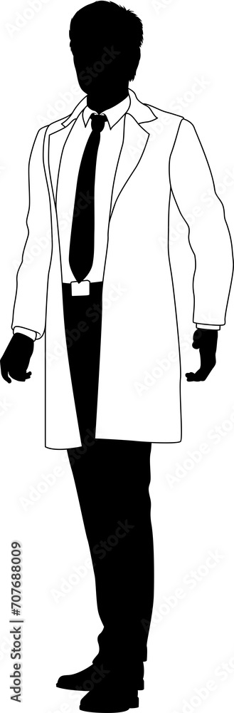 Scientist Engineer Inspector Man Silhouette Person Scientist Engineer Inspector Man Silhouette Person