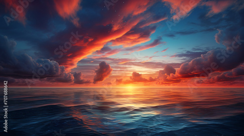 Beautiful sunrise over the sea