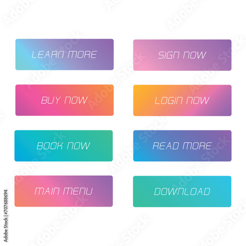Gradient call to action button set