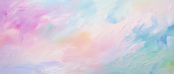 Abstract painting background with pastel positive colors and natural oil paint texture for wallpaper, pattern, art print, and other design elements