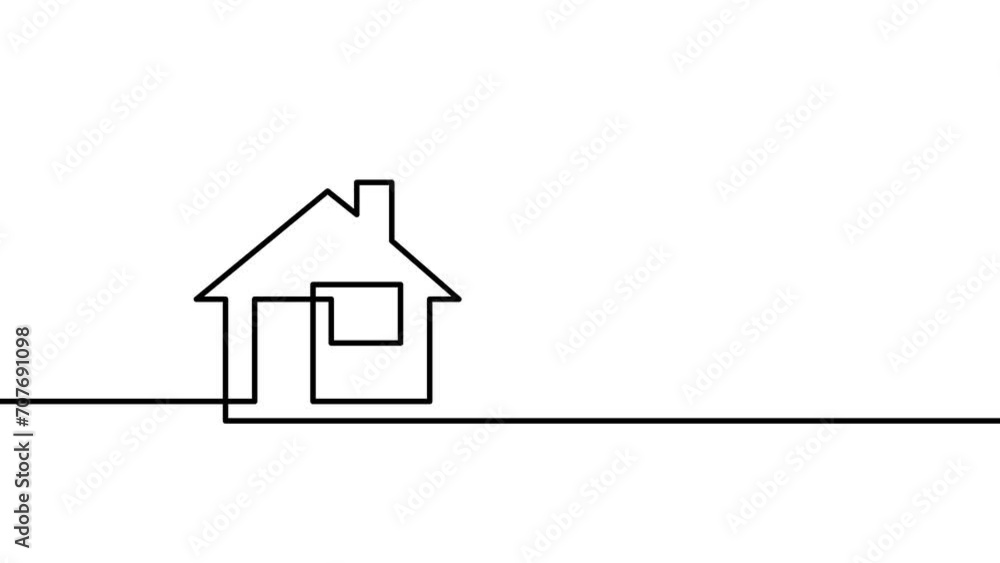 House animation, one line home drawing
House animation, one line home drawing