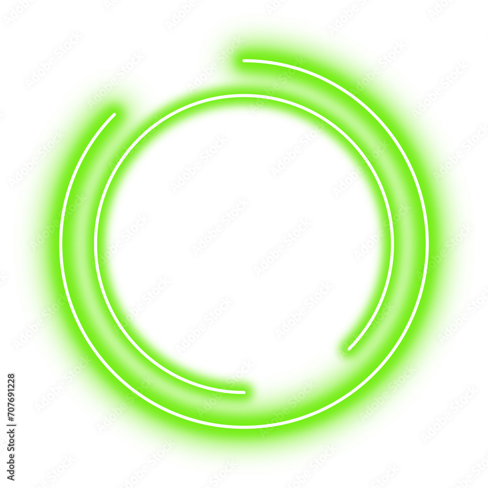 Green Neon Circle Frame