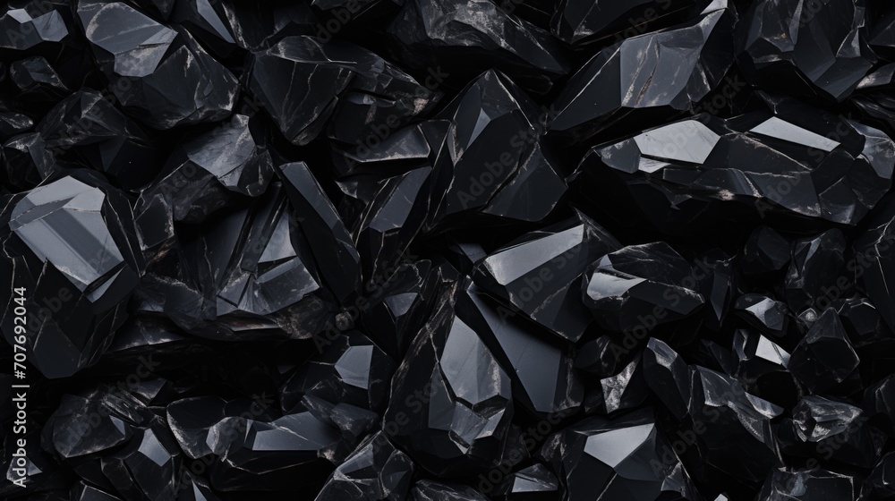 Obsidian stone seamless pattern. Repeated background of construction material.