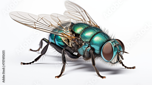 big bluebottle fly isolated on white background © Surasri