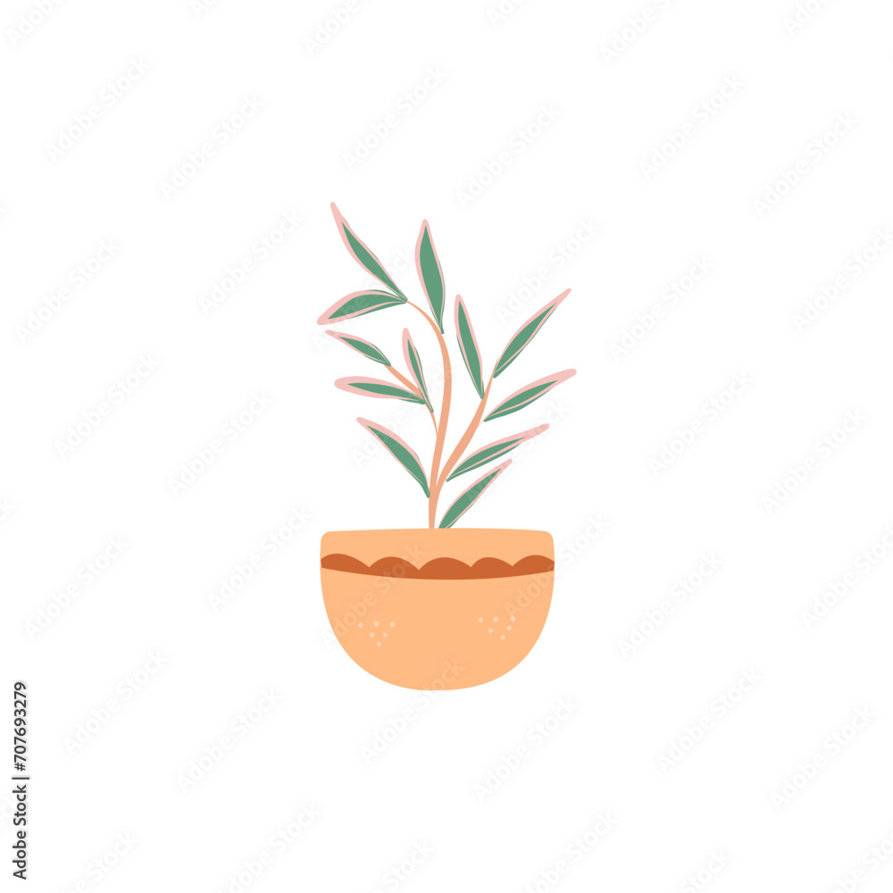 Fototapeta premium Vector flower pots with beautiful colors pot