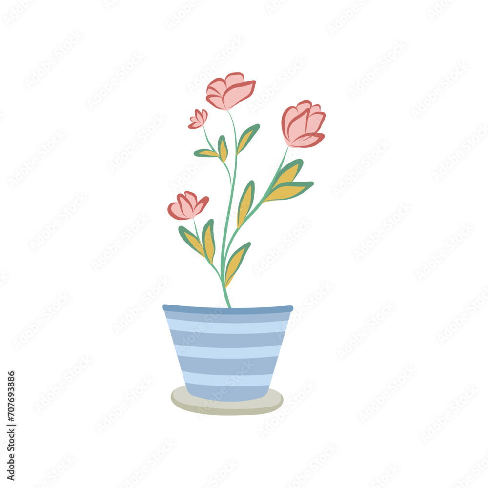 Fototapeta premium Vector flower pots with beautiful colors pot