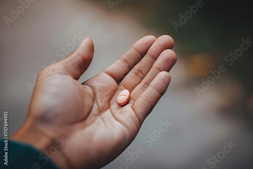 hand holding an pill