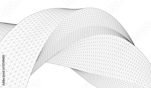 abstract arched architecture 3d illustration