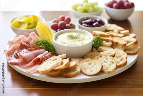 assorted bagels with cream cheese dips on a platter