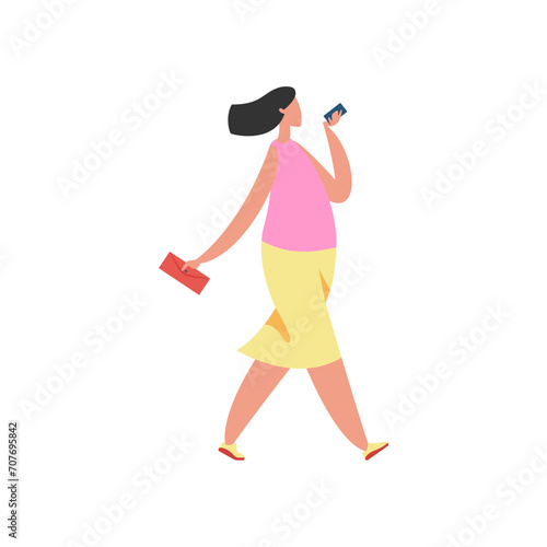 vector pose of people in pink clothes working studio