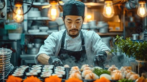 Virtuoso Asian-looking chef works wonders with rolls and sushi