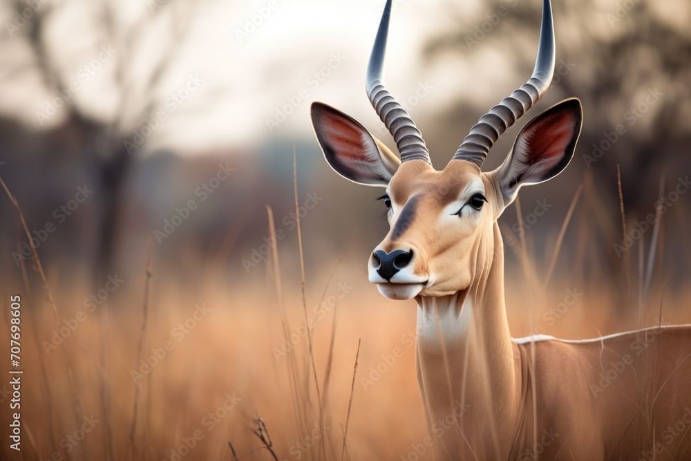 Fotografie one eland standing alert, ears perked