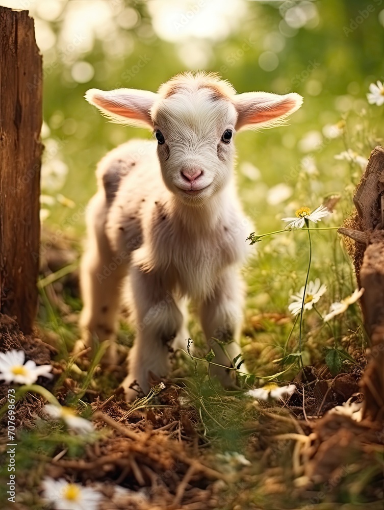 Adorable Baby Goat Picture � Captivating Cuties of the Farm amidst Serene Nature Adorable Baby Goat Picture � Captivating Cuties of the Farm amidst Serene Nature