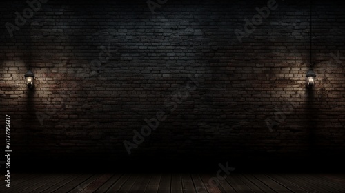 Brick Noir  Elegant Wall of Darkness