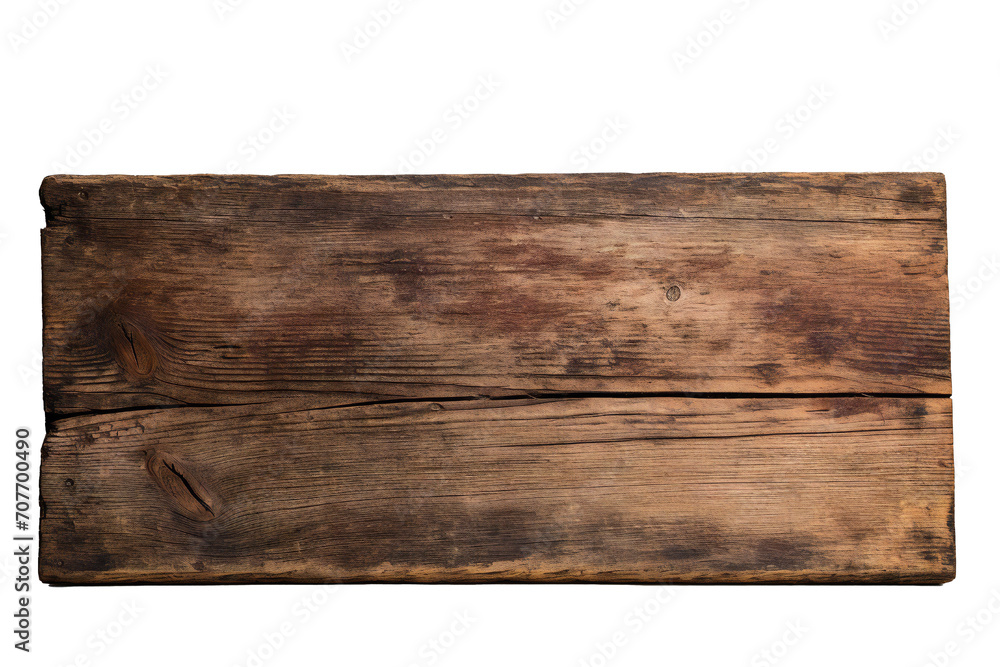 Naklejka premium Piece of wood empty sign with transparent background Generative AI