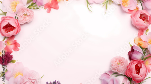 Flower composition background, decorative flower background pattern, floral border background © cai