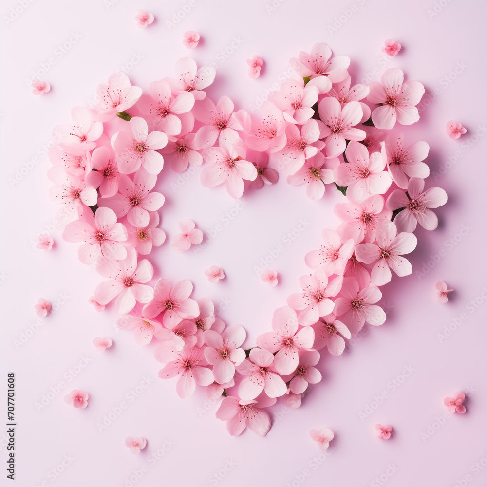 Overflowing with delicate pink blossoms, this heart-shaped flower arrangement radiates love and beauty