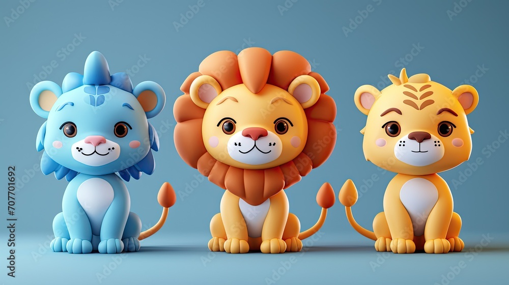a collection of different cartoon lion baby characters, cartoon art style. a collection of different cartoon lion baby characters, cartoon art style.