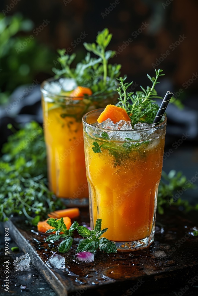 Refreshing Summer Cucumber and Carrot Juice With Fresh Mint and Cucumber Slices Refreshing Summer Cucumber and Carrot Juice With Fresh Mint and Cucumber Slices