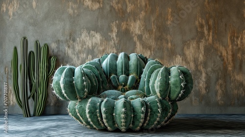 Armchair made of cactuses, minimalist photo photo