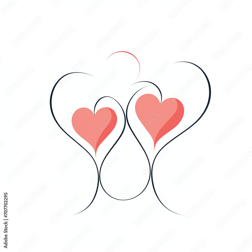 Capturing the essence of love on valentine's day through a whimsical sketch of two hearts and a person, this clipart brings together elements of romance, artistry, and playful design