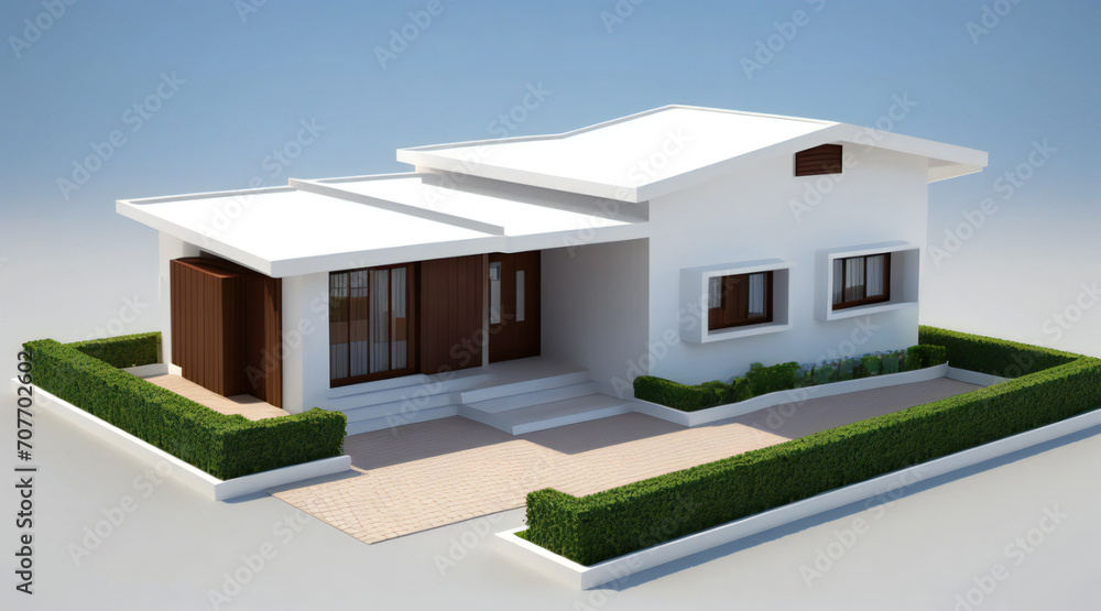 3d rendering of modern cozy house isolated on white background 3d rendering of modern cozy house isolated on white background