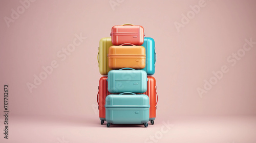 stacked luggage with space for text  holiday  travel concept 