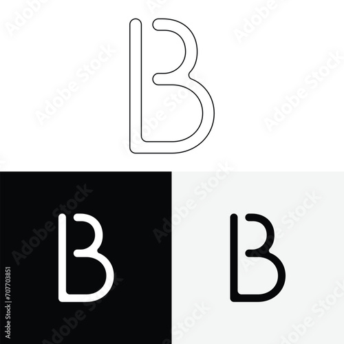 B Creative Premium Vector latter logo design. Creative Logo. Elegant leaves. modern design. Vector Illustration logo. letters Logo. Creative Minimal feminine monogram and logo.