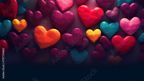 Vibrant Valentine's Day background with red hearts