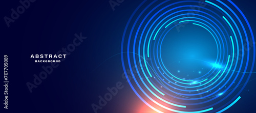 Blue abstract background, technology hi-tech futuristic template. Vector illustration 