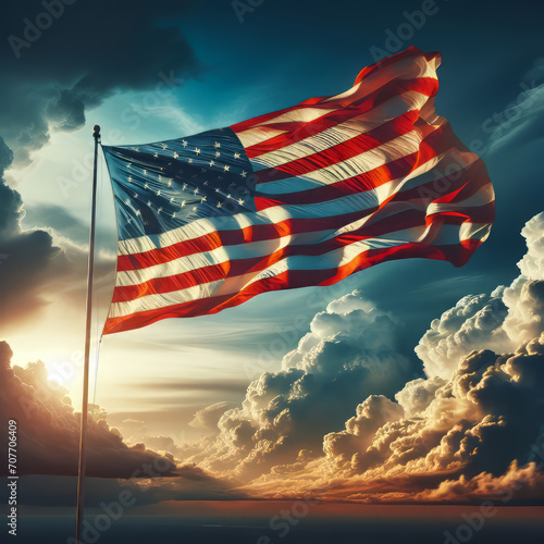 Waving American Flag photo