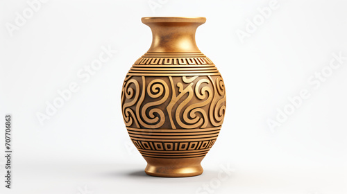Antique ancient greek wine vase with meander pattern