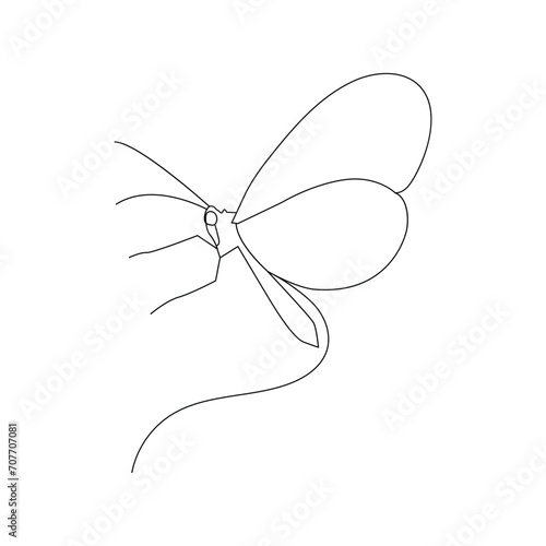 Butterfly continuous One line drawing. Vector illustration of various insect forms in trendy outline style © alamingraphics27