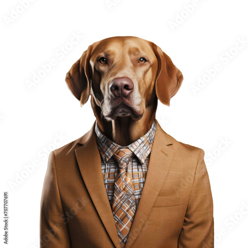 Brown dog with tie © PNG River Gfx