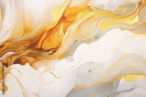 Natural luxury abstract fluid art painting in alcohol ink technique: a photo of a tender and dreamy wallpaper with colorful waves and swirls