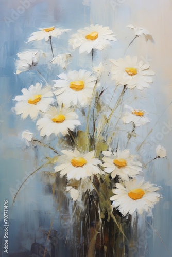 Oil painting daisy flowers: a display of beautiful photos of floral art and nature