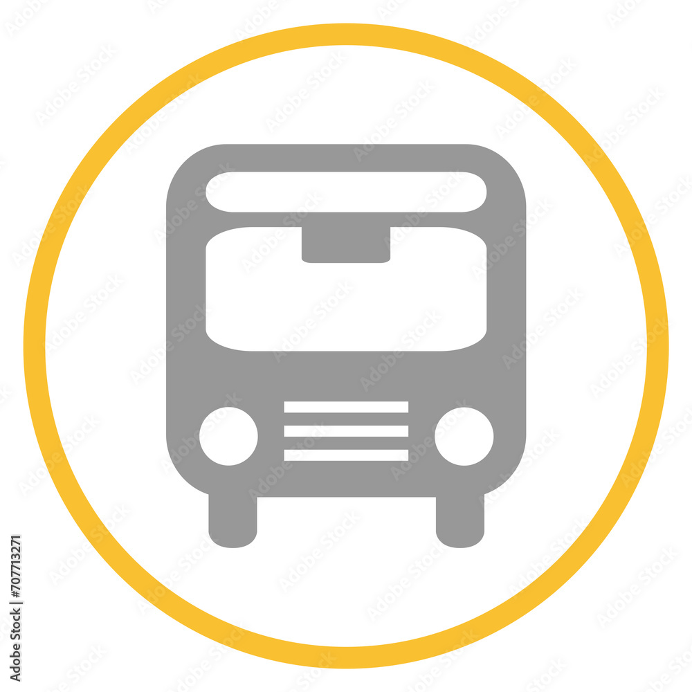 Button grau orange mit Bus Icon: Öffentlicher Nahverkehr Button grau orange mit Bus Icon: Öffentlicher Nahverkehr