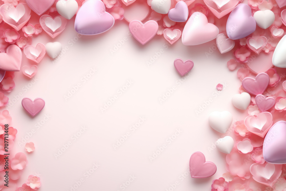 Mockup background with hearts for love day, valentine's card