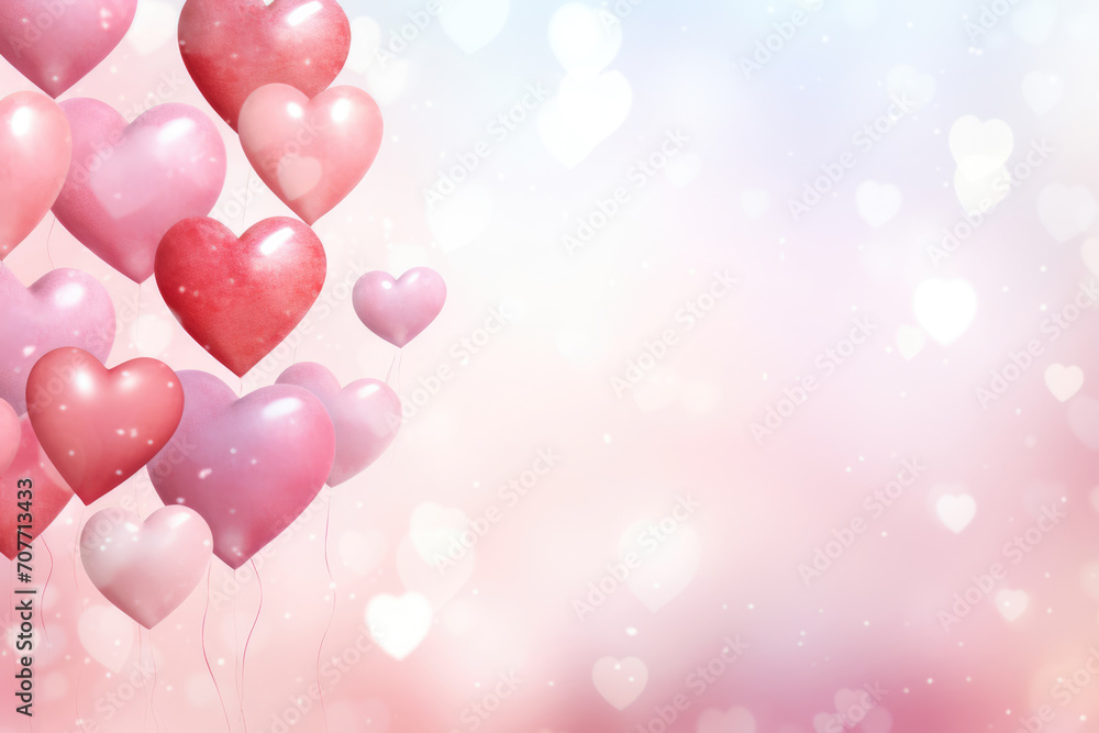 Abstract background with hearts for love day, valentines day. Copy space for text