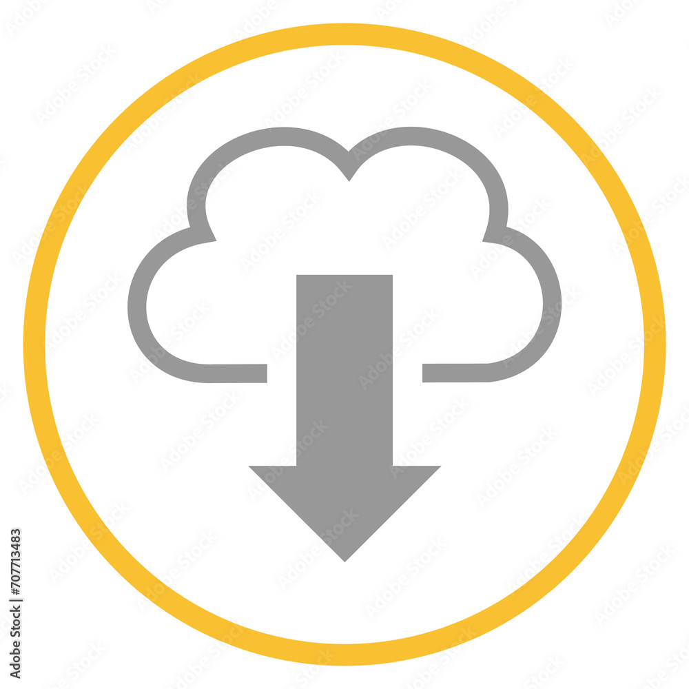 Button grau orange mit Cloud Icon: Download Button grau orange mit Cloud Icon: Download