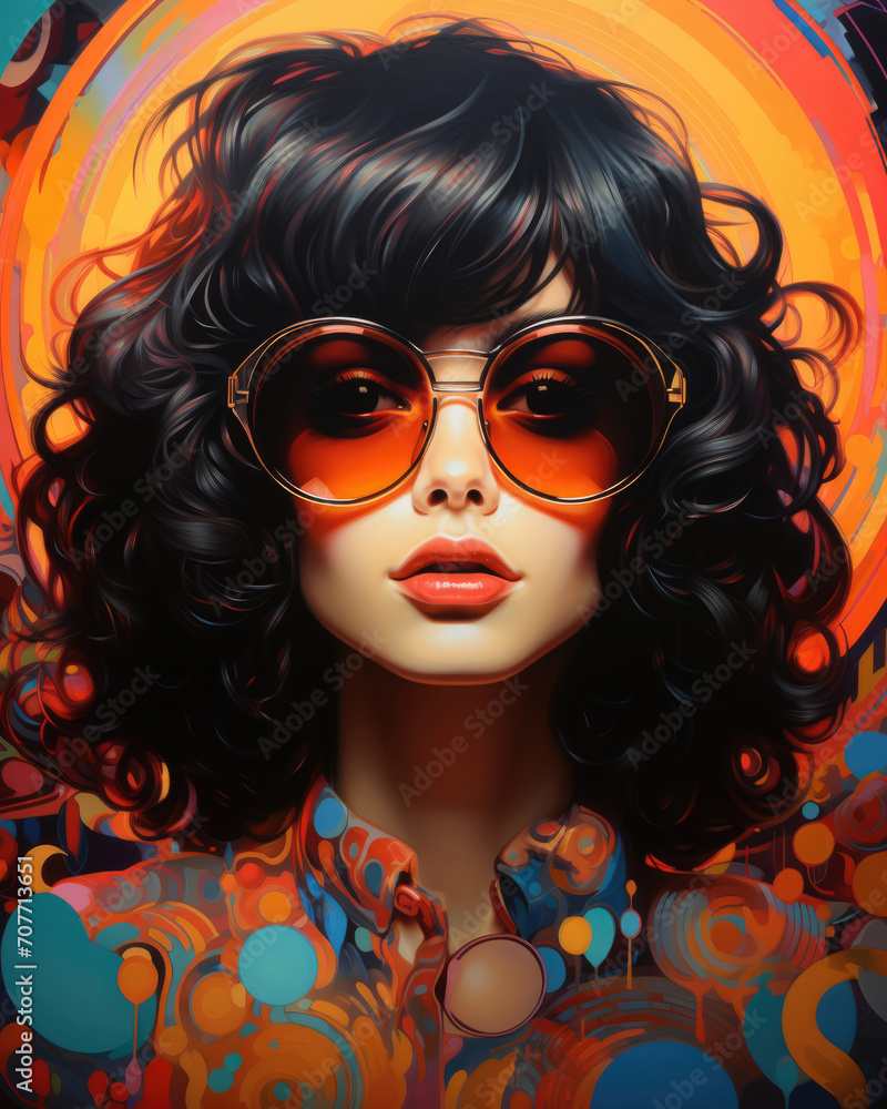 Fashion portrait of a young woman on a colorful bright background Fashion portrait of a young woman on a colorful bright background